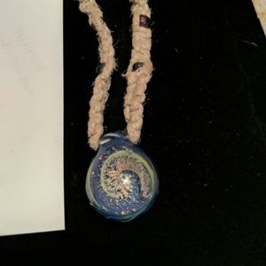 Glass Vortex hemp necklace